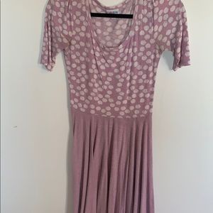 LuLa Roe Violet Dress with Polka Dots